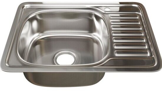 Кухонная мойка Mixline 50х65 (08) лев вып 3 1/2 18см с сифоном декор