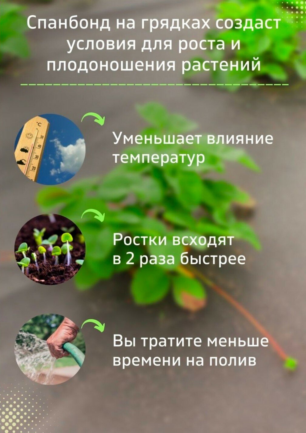 агроспан чёрный/спанбонд/укрывной материал/ геотекстиль/агроспан для растений 1.6м*10м - фотография № 2
