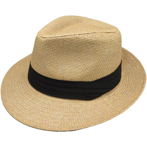 фото Шляпа федора летняя, солома, размер 58, бежевый, коричневый верида