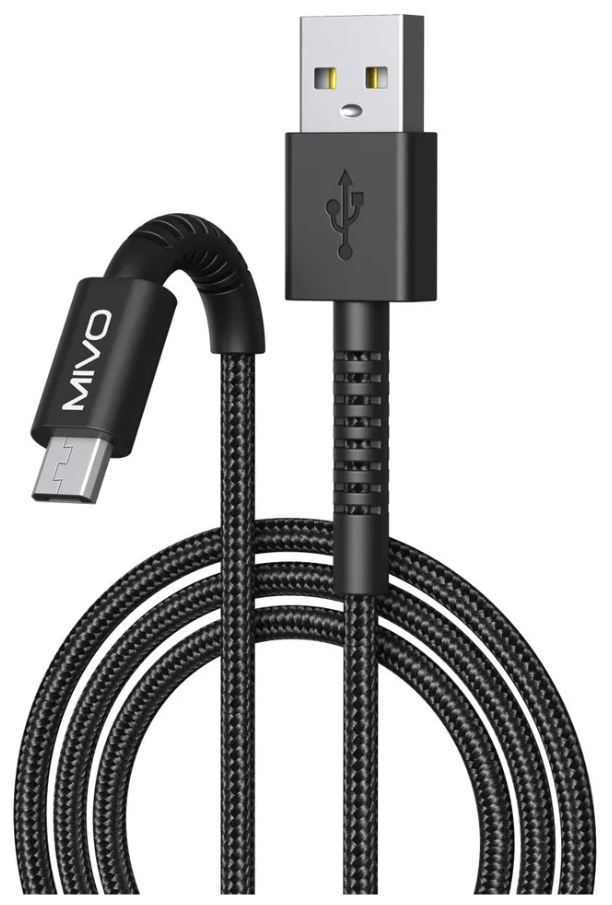 Кабель для зарядки USB-Micro USB Mivo MX-47M, 1м, 2.4 А, с нейлоновой оплёткой