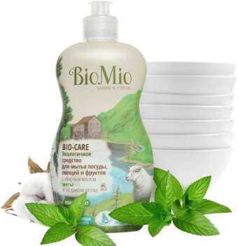Средство для мытья посуды BioMio с эфирным маслом мяты Bio-care - фото №13