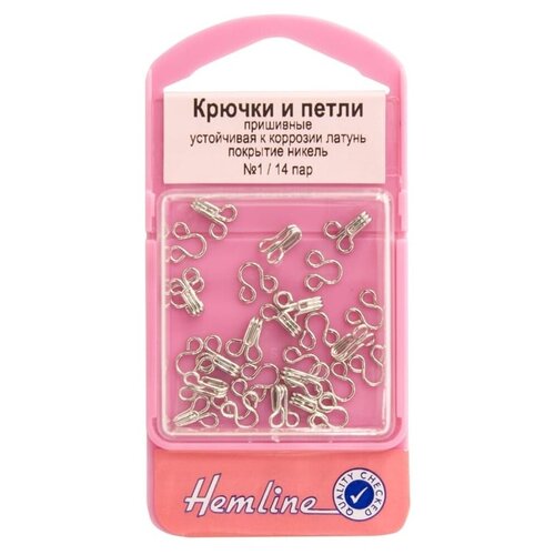 hemline крючки и петли для блуз и спортивной одежды 432 никель 6 шт Крючки и петли пришивные, 14 пар, N1 N1 никель HEMLINE 400.1