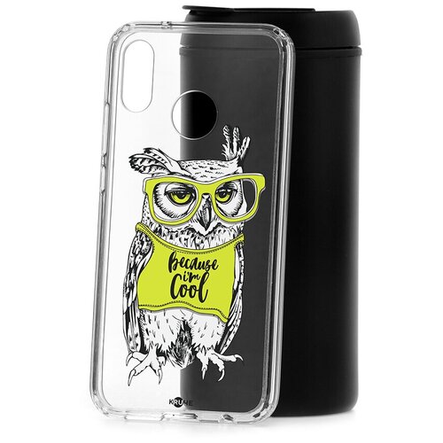 фото Чехол на huawei p20 lite kruche print сова в очках кruче