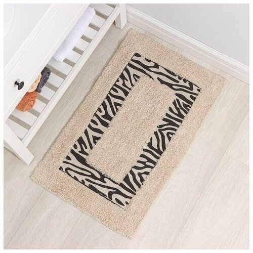 Ковер для ванны Зебра 50х80 цв молочный 900 гм2 100 хлопок 1215₽