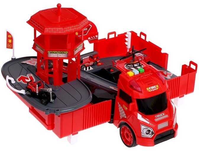 Трек six-six-Zero Набор игровой Трек SIX SIX ZERO Пожарная машина красный