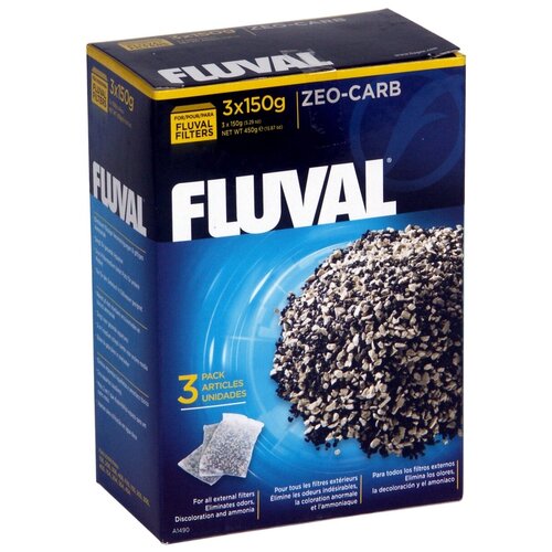 Наполнитель Fluval Zeo-Carb 150г (комплект: 3 шт.) серый/черный 150 г 3 шт.