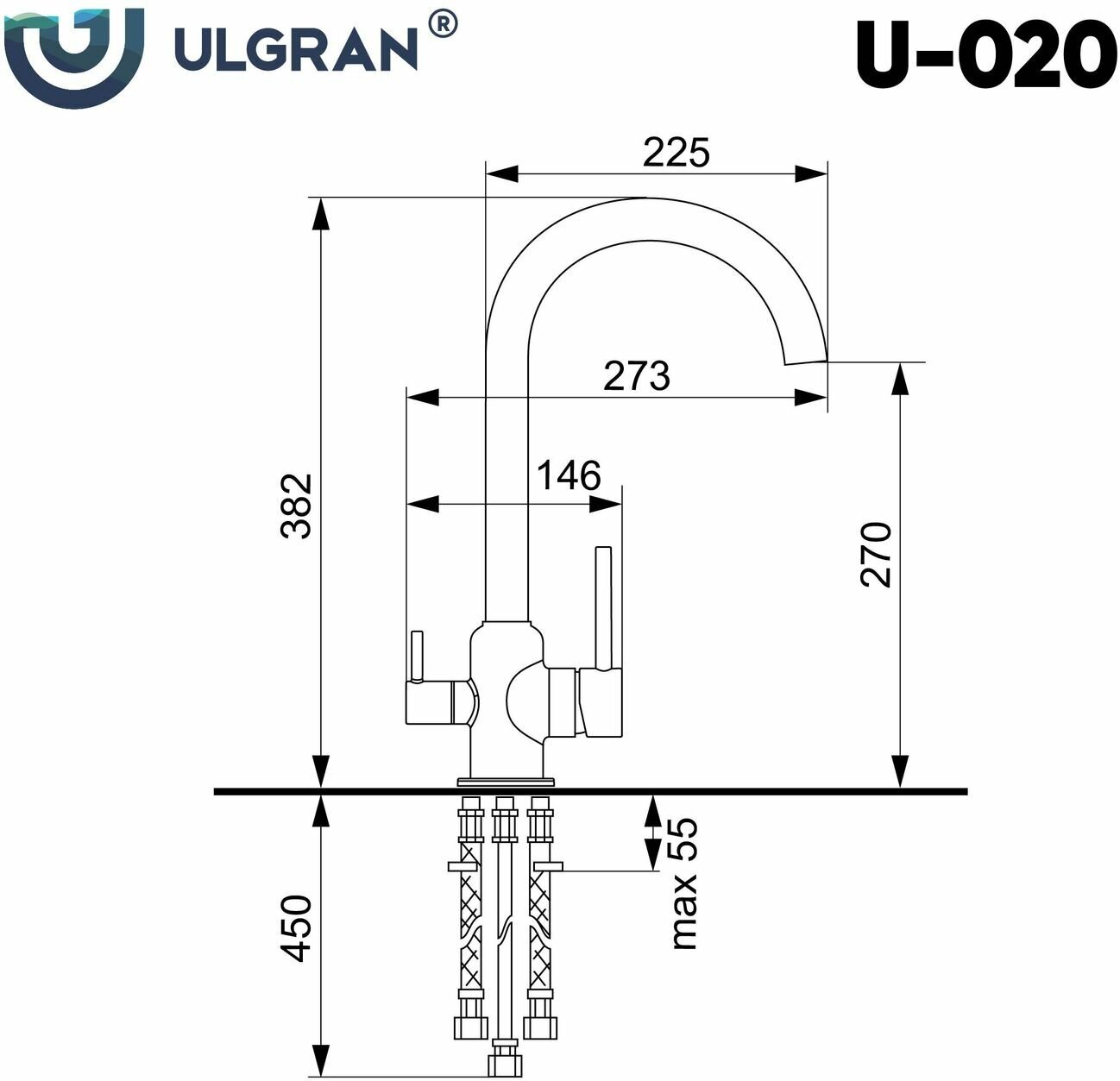 Смеситель для кухни Ulgran - фото №2