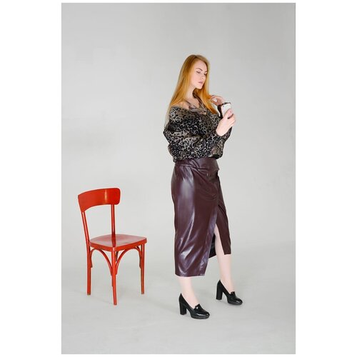 фото Миллена шарм oversize юбка женская с запахом бургундия эксклюзивный дизайн 50р-р (46-58 размерный ряд)