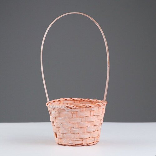 Корзина плетеная 13х9/32 см, персиковый, бамбук (1шт.)