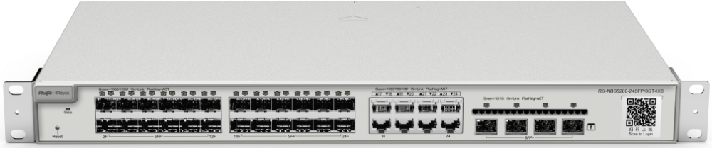 Коммутатор Reyee 24-Port SFP L2+ Managed Switch, 24 SFP Slots, 8 Gigabit RJ45 Combo Ports,4 *10G SFP+ Slots,19-inch Rack-mountable Steel Case, Static Routing (RG-NBS5200-24SFP/8GT4XS) Ruijie - фото №4