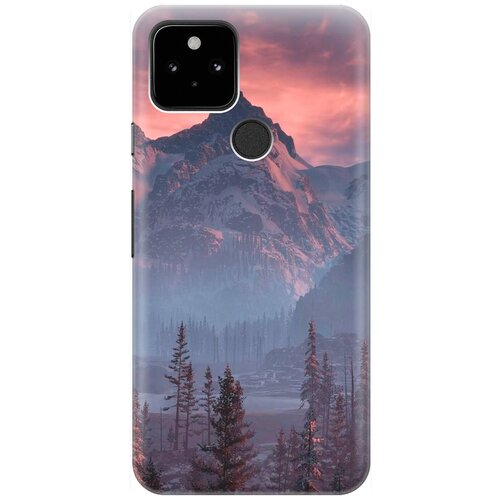 фото Re:pa накладка transparent для google pixel 5 с принтом "лес, горы, зарево"