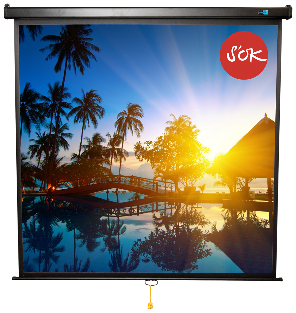 Экран Cinema S'OK SCPSW-158x158BLCK 88' 1:1 настенно-потолочный, ручной, Matt White, черный корпус