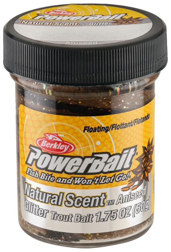 Паста форелевая Berkley PowerBait Natural Glitter Trout Bait Anise BL/Brown Twist/ Анис коричневая 5