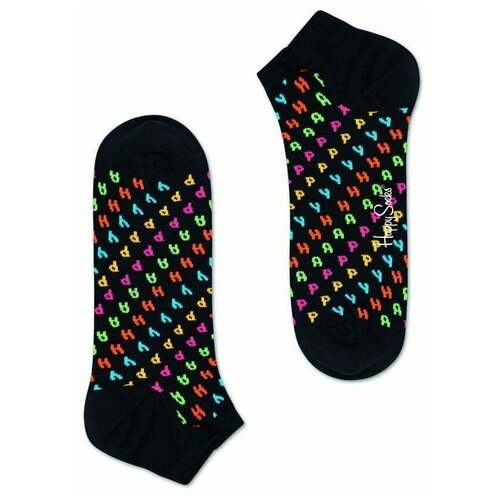 Носки Happy Socks, размер 25, черный, мультиколор низкие носки eggs sunny side up low sock с цветной яичницей размер 29 цвет черный