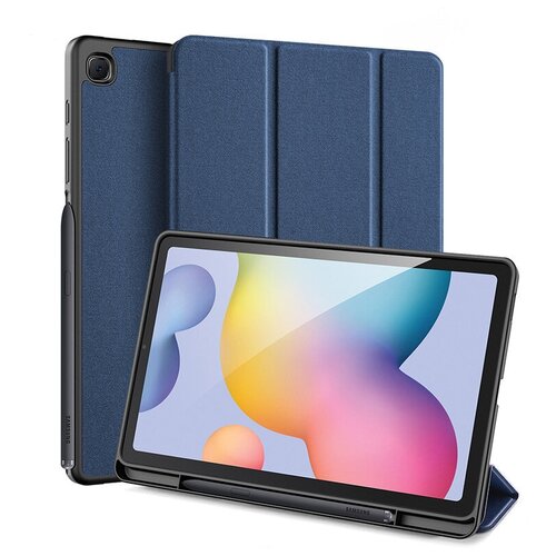 Чехол-книжка MyPads для Samsung Galaxy Tab S6 Lite 10.4 SM-P610 / P615 с функцией засыпания синий