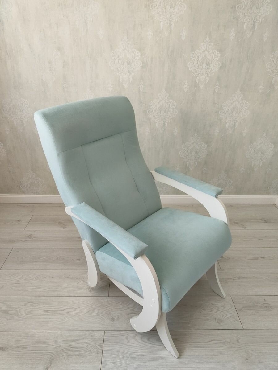 Кресло качалка маятник Гранд, цвет мятный/молочный - фотография № 15