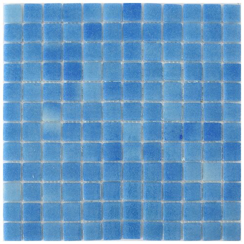 Мозаика из стекла Natural Mosaic STP-BL020-S голубая светлая глянцевая