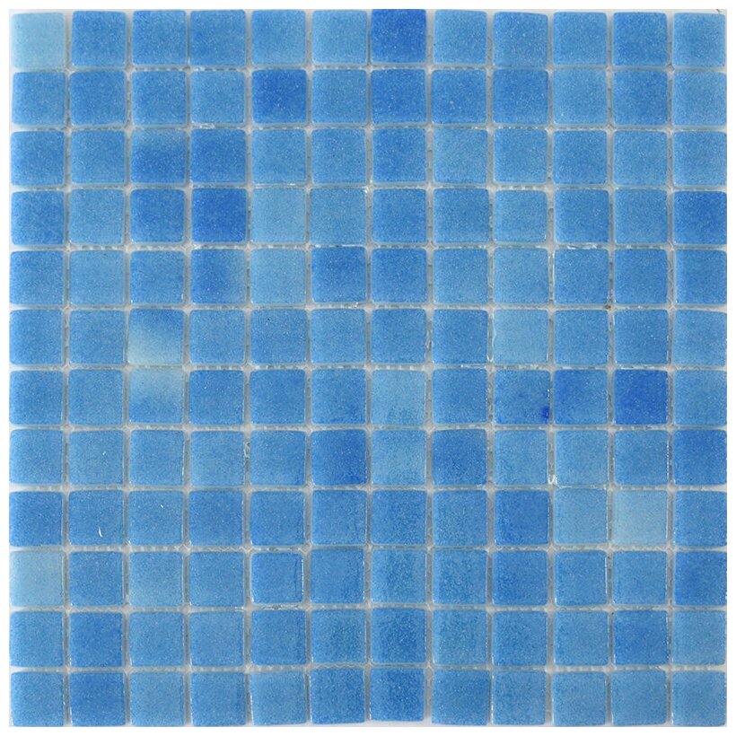 фото Мозаика из стекла Natural Mosaic STP-BL020-S голубая светлая глянцевая