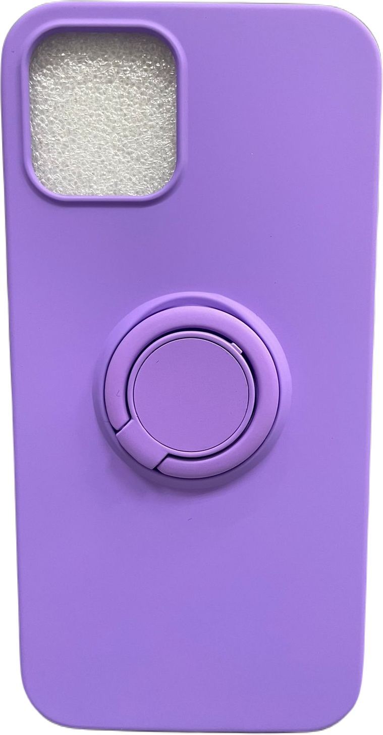 Чехол силиконовый с кольцом Apple iPhone 12/12 Pro фиолетовый