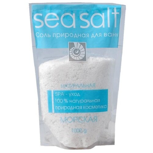 Соль для ванн морская натуральная 1кг соль морская адыгейская вокруг света с чесноком 65 г