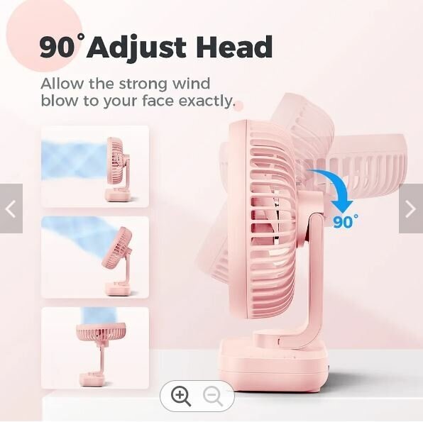 Вентилятор настольный розовый Ocоopa - фотография № 3