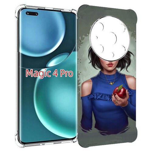Чехол MyPads девушка-с-яблоком женский для Honor Magic4 Pro / Magic4 Ultimate задняя-панель-накладка-бампер