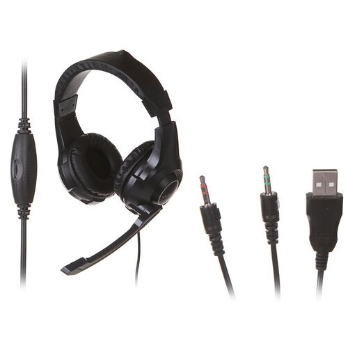 Гарнитура Qumo HALO GHS0018, стерео, 2х3,5 Jack+USB(питание), с микрофоном