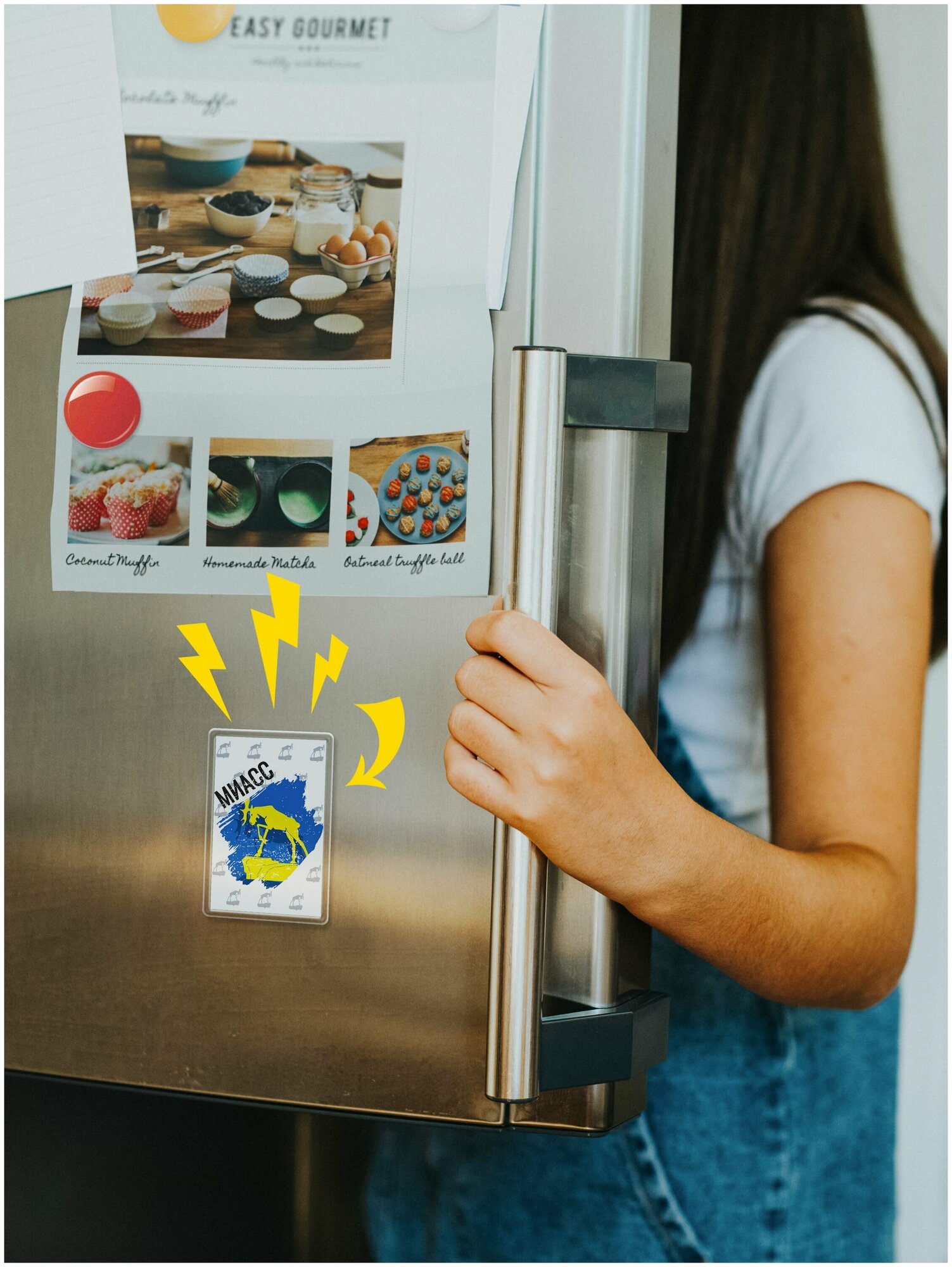 Магнит подарочный на холодильник с принтом Флаг Миасс. Магнитик на доску с рисунком из акрила на подарок - фотография № 1