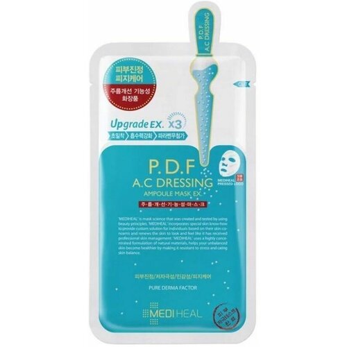 Mediheal, Тканевая маска P.D.F AC Dressing Ampoule Mask EX для чувствительной b проблемной кожи, 35 мл