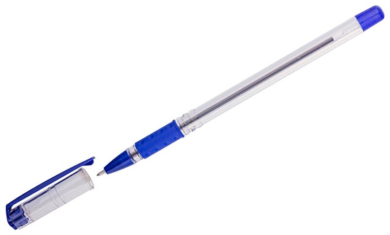 Ручка шариковая OfficeSpace "School" синяя, 1,0мм, грип, на масляной основе (12 штук)
