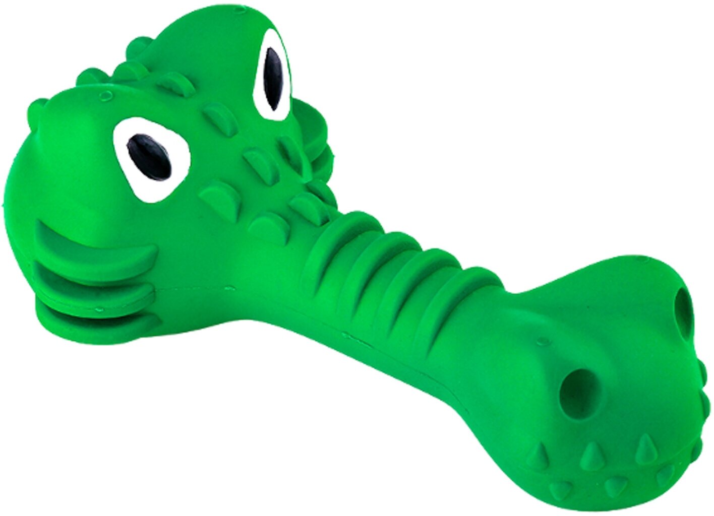 Игрушка Mr. Kranch для собак Крокодил с пищалкой 18 см зеленая с ароматом курицы - фотография № 1