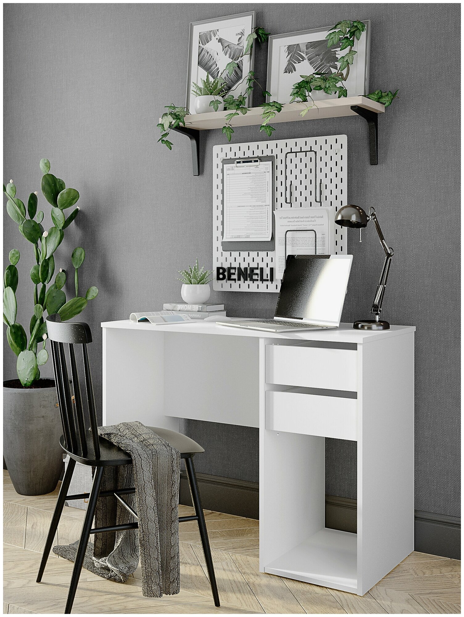 Письменный стол, компьютерный стол Beneli алекс, Белый, с ящиками;с подставкой для системного блока, 100х45х76,2 см, 1 шт. - фотография № 8