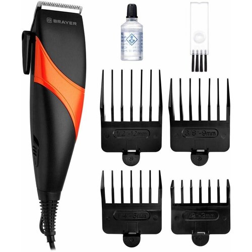Машинка для стрижки BRAYER - 3433BR 4 насадки черный 1 комплект 191900₽