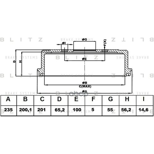 Барабан Тормозной | Зад | Bt0114 Nsii0015386403 Blitz арт. BT0114