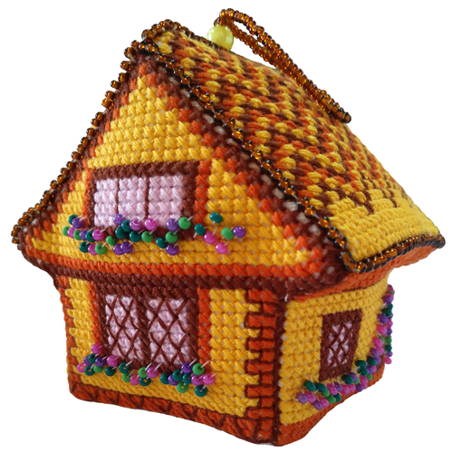 фото Zengana набор для вышивания бисером и нитками солнечный домик 8 х 6 х 8 см (м-062)