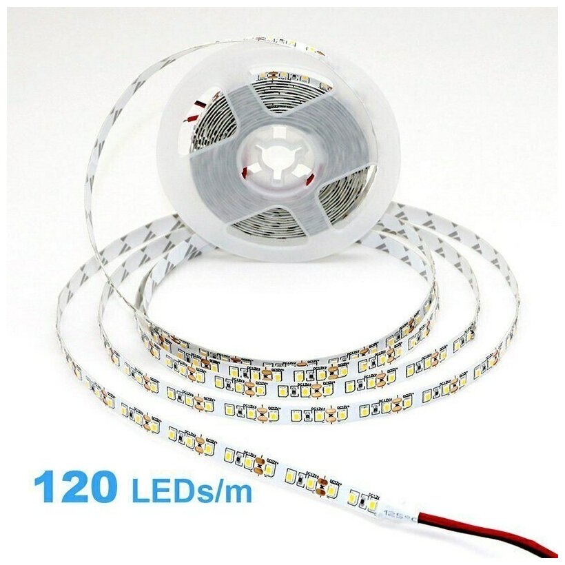 Лента светодиодная MEGALIGHT SMD 2835 120 шт./м 9,6 Вт/м, 12V-600led-48W-5m, 3000K Теплый белый - фотография № 8