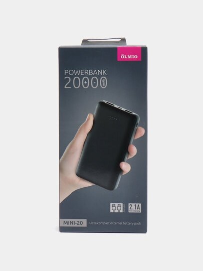 Внешний аккумулятор MINI-20, 20000mah (black) Olmio - фото №15