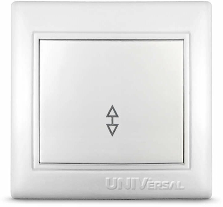 фото Выключатель проходной 1-кл. СП Севиль 10А IP20 бел, UNIVERSAL С0025 (1 шт.)