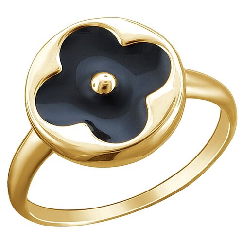 фото Эстет золотое кольцо, эмаль 01к0312847э, размер 18