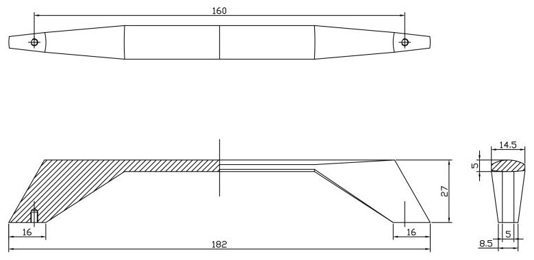 Ручка мебельная скоба 160 мм, IN.01.4196 MBL черная - фотография № 2