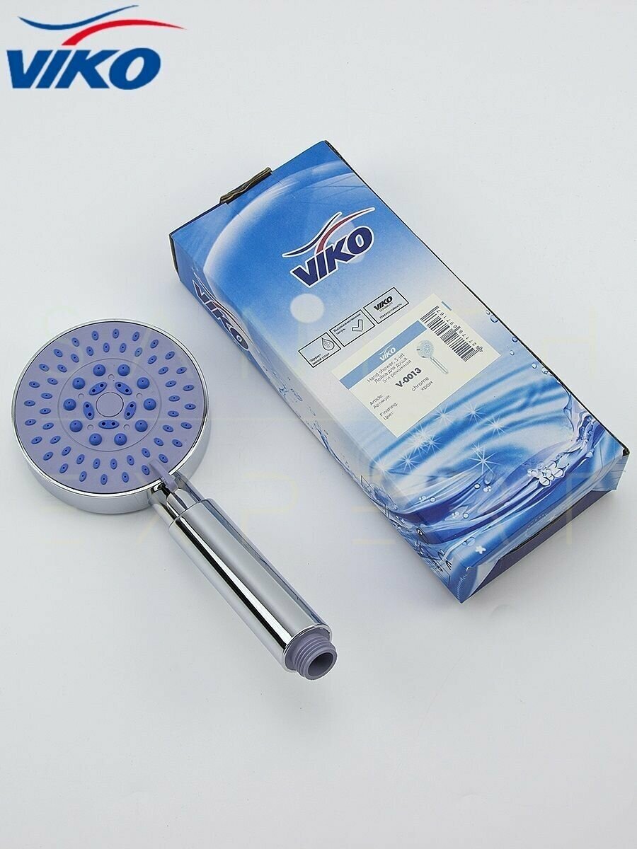 фото Лейка для душа 5 режимов диаметр 100 мм длина 220мм VIKO V-0013, цвет хром