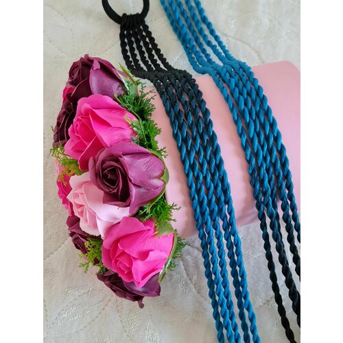 Резинки для волос с косичками-сенегалками, набор 2 штуки