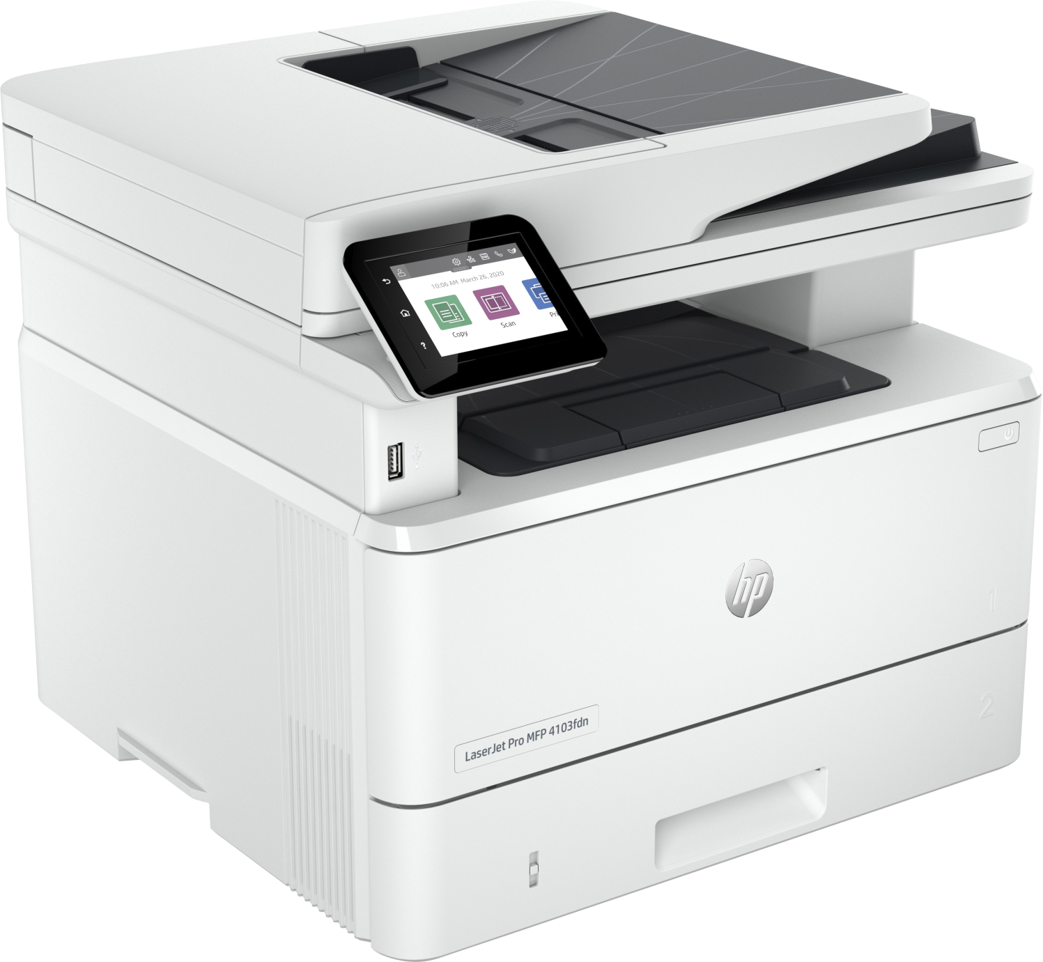 МФУ HP LaserJet Pro MFP M4103fdn Printer (A4) Printer/Scanner/Copier/Fax/ADF 1200 dpi 38 ppm 512 Mb 1200 MHz tray 100+250 pages USB+Ethernet Prin, cart.10 000 page - фото №4