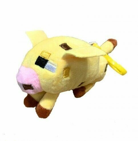 Мягкая игрушка-брелок Майнкрафт Оцелот, плюшевый, желтый, 8 см