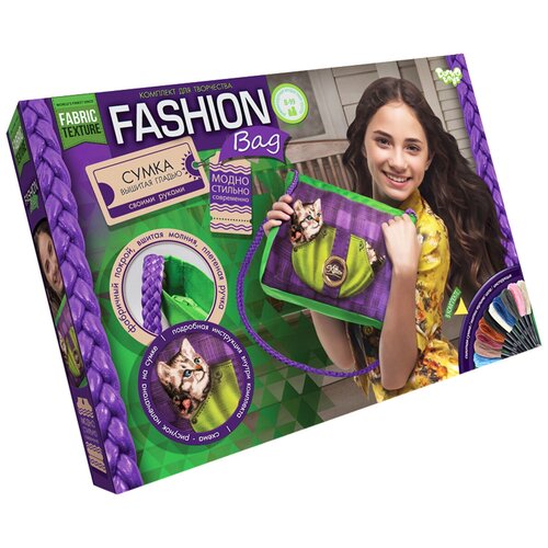 danko toys набор для вышивания лентами и бисером fashion bag подсолнухи fbg 01 01 разноцветный Danko Toys Набор для вышивки гладью Fashion Bag Киса (FBG-01-05)