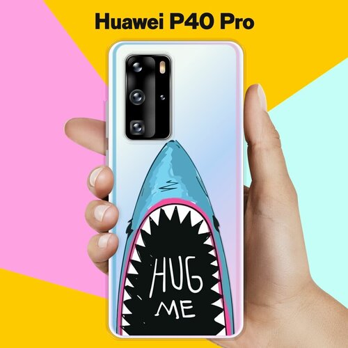 Силиконовый чехол Акула на Huawei P40 Pro матовый soft touch силиконовый чехол на huawei p40 pro хуавей п40 про с 3d принтом rat w черный