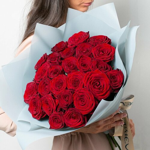 Цветы живые букет из красных роз 21 шт. 40 см.| Лэтуаль Flowers