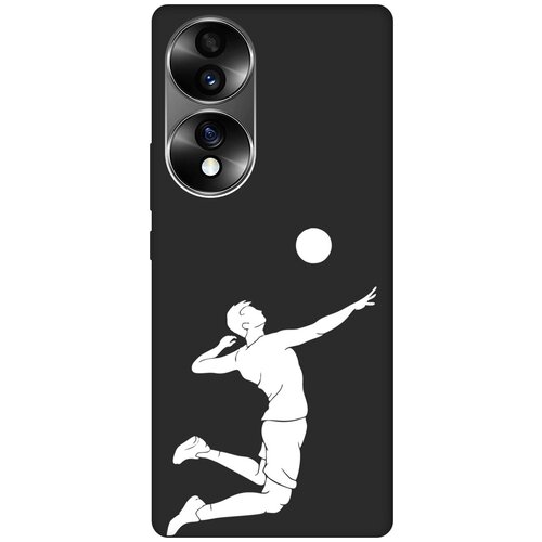 Матовый чехол Volleyball W для Honor 70 / Хонор 70 с 3D эффектом черный матовый чехол volleyball w для honor 9a хонор 9а с 3d эффектом черный