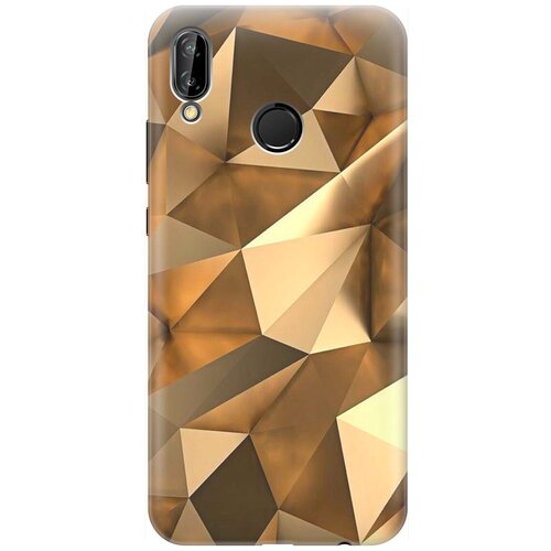 фото Ультратонкий силиконовый чехол-накладка для huawei p20 lite с принтом "бронзовые грани" gosso