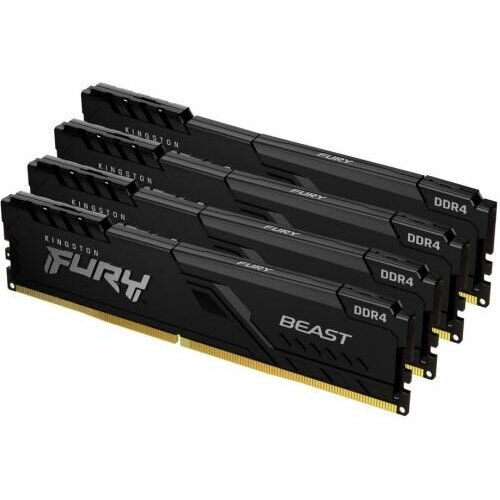 Модуль памяти DDR4 64Gb 3200MHz Kingston KF432C16BB1K464 CL16 DIMM Kit of 4 1Gx8 FURY Beast Black 2503500₽